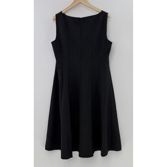 NWT Evan Picone Black Label A line Black Dress Wardrobe Staple Career Sz 16 - Picture 2 of 11